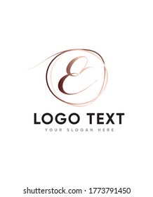 Elegant handwritten type E logo template, Vector logo for business and company identity 