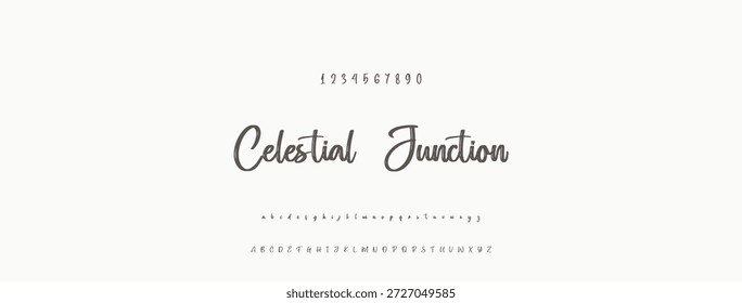 Elegante guion de bienvenida escrito a mano en negro sobre fondo blanco