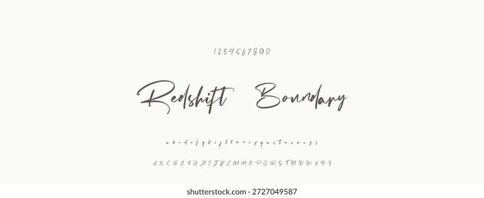 Elegante guion de bienvenida escrito a mano en negro sobre fondo blanco