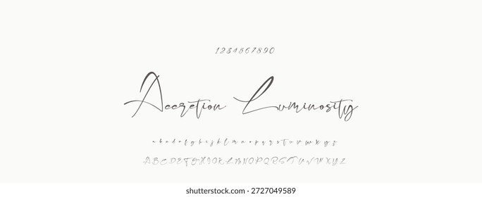 Elegante guion de bienvenida escrito a mano en negro sobre fondo blanco