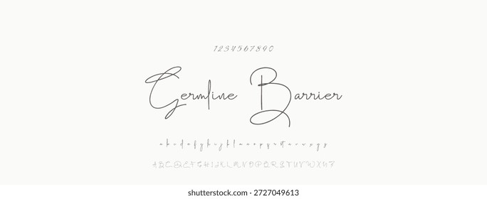 Elegante guion de bienvenida escrito a mano en negro sobre fondo blanco