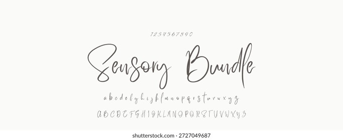 Elegante guion de bienvenida escrito a mano en negro sobre fondo blanco