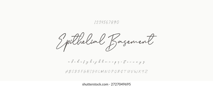 Elegante guion de bienvenida escrito a mano en negro sobre fondo blanco