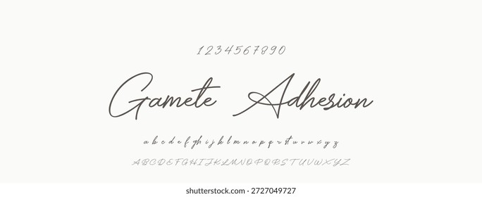 Elegante manuscrito roteiro de boas-vindas em preto sobre fundo branco