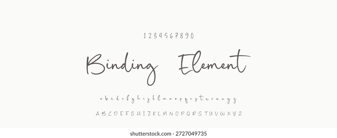Elegante guion de bienvenida escrito a mano en negro sobre fondo blanco