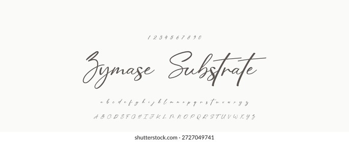 Elegante guion de bienvenida escrito a mano en negro sobre fondo blanco