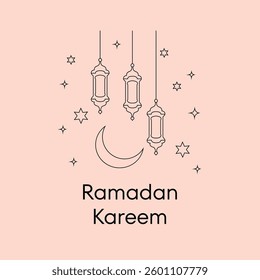 Elegant Hanging Lanterns on Pink Decorative Background