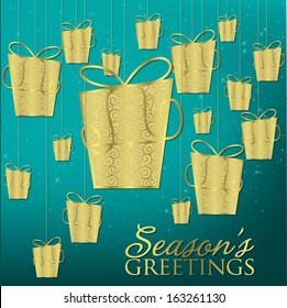 Elegant hanging ornament card in vector format