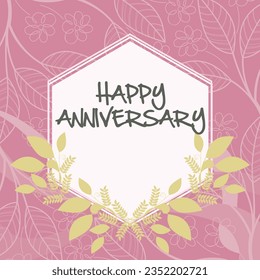 elegant happy anniversary card vector illustration template. good for presentation template, wedding,anniversary,birthday,ceremony,congratulation card,certificate,school,university, ground breaking