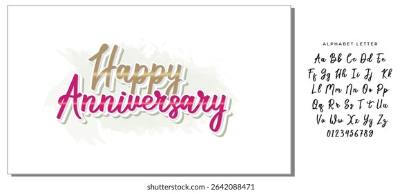 Elegant Happy Anniversary Typography with Script Font and Romantic Colors