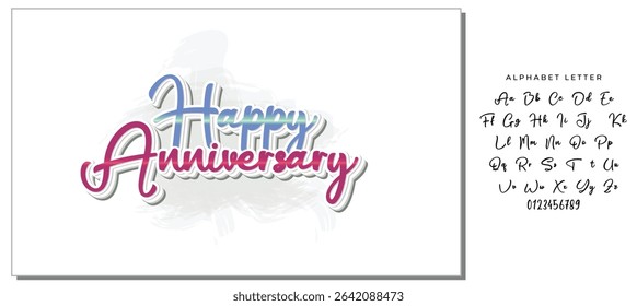 Elegant Happy Anniversary Typography with Script Font and Romantic Colors