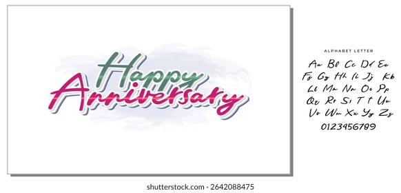 Elegant Happy Anniversary Typography with Script Font and Romantic Colors