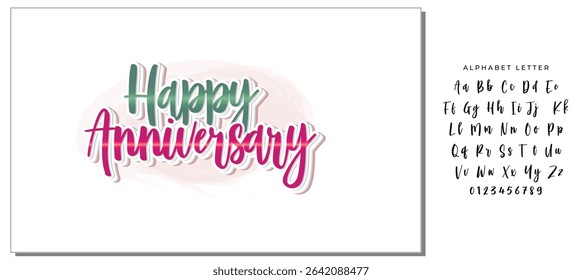 Elegant Happy Anniversary Typography with Script Font and Romantic Colors