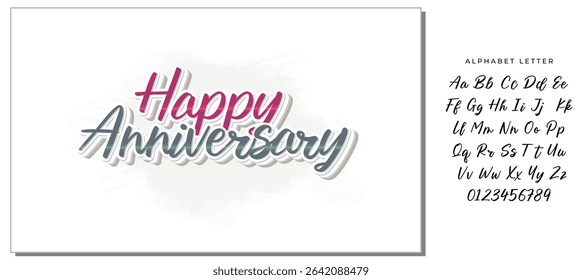 Elegant Happy Anniversary Typography with Script Font and Romantic Colors