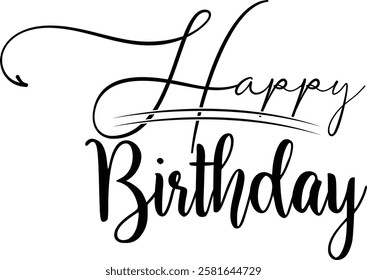 Elegant Happy Birthday Lettering Design