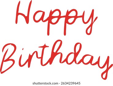 Elegant happy birthday typography with stylish calligraphy, perfect for greeting cards, social media posts, and event invitations, capturing a festive and celebratory feel