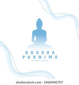 elegant happy buddha or guru purnima eve background vector