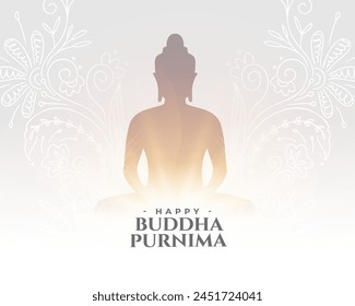 elegant happy buddha purnima eve holiday background design vector