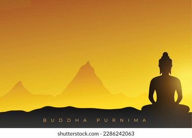 elegant happy buddha purnima spiritual background for peace and faith vector