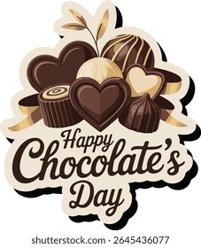 Elegant Happy Chocolate's day Sticker
