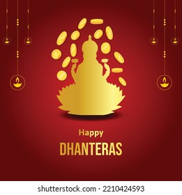 Elegant happy dhanteras beautiful festival vector design