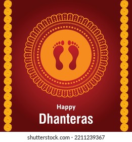 Elegant happy dhanteras beautiful festival vector design