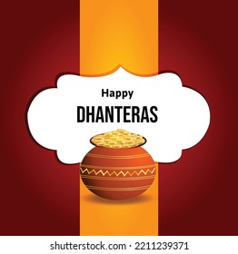 Elegant happy dhanteras beautiful festival vector design