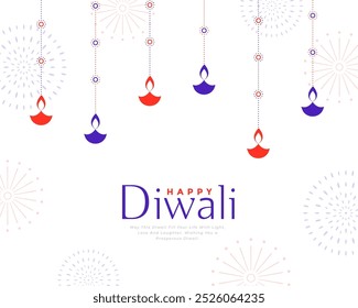 Elegante feliz Diwali festivo 2024. colgante DIYA o lámpara de Vector