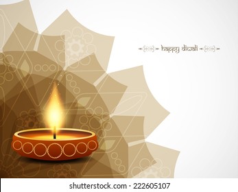 Elegant Happy Diwali vector card design.