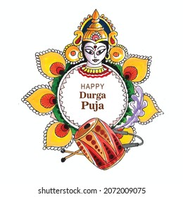 Elegant happy durga pooja indian festival card background