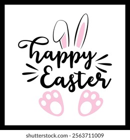 Elegant Happy Easter  Typography Vector Design