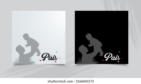 Elegant happy father's day design background with brush grunge style