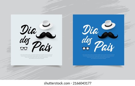 Elegant happy father's day design background with brush grunge style