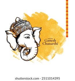 Elegant Happy Ganesh Chaturthi cultural Indian festival celebration background vector