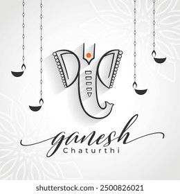 elegant happy ganesh chaturthi greeting background vector