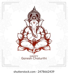 Elegant Happy Ganesh Chaturthi Indian festival greeting background vector