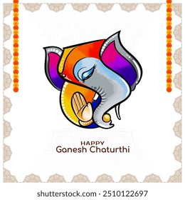 Elegant Happy Ganesh Chaturthi Indian festival celebration card vector