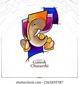 Elegant Happy Ganesh Chaturthi religious festival celebration card vector