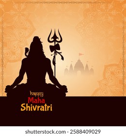 Elegant Happy Maha Shivratri Indian religious festival background vector