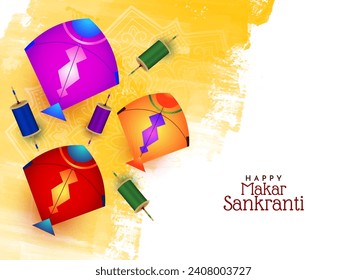 Elegant Happy Makar Sankranti Indian festival card design vector