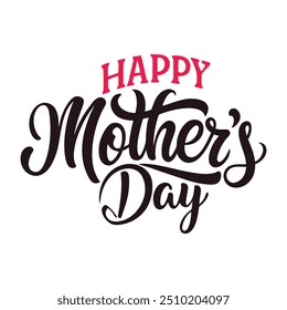 Elegante Feliz Dia das Mães Silhueta Tipografia Vetor Ilustração Fundo Design