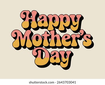 Elegant Happy Mother's Day Typography Illustration