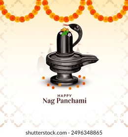 Elegant Happy Nag Panchami Indian cultural festival background vector