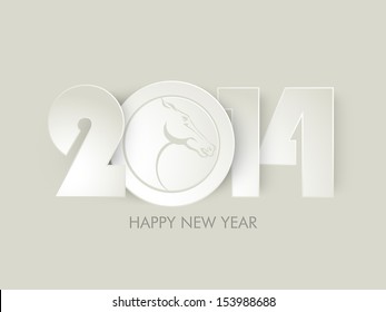 Elegant Happy New Year 2014 celebration concept with Chinese symbol of the year Horse.