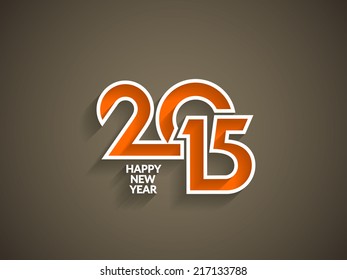 Elegant happy new year 2015 text design. vector illustration