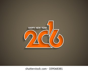 Elegant happy new year 2016 text design.
