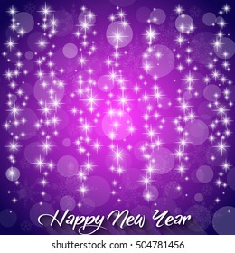 Elegant Happy New Year 2017 purple background. Vector Illustration