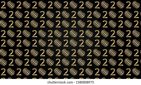 elegant happy new year 2020 pattern background 
