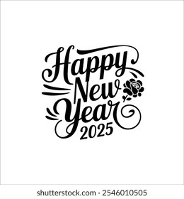 Elegant Happy New Year 2025 Black and White Greeting Design

Minimalist New Year Greeting Card Design with Floral Accents
