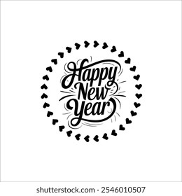 Elegant Happy New Year 2025 Black and White Greeting Design

Minimalist New Year Greeting Card Design with Floral Accents
